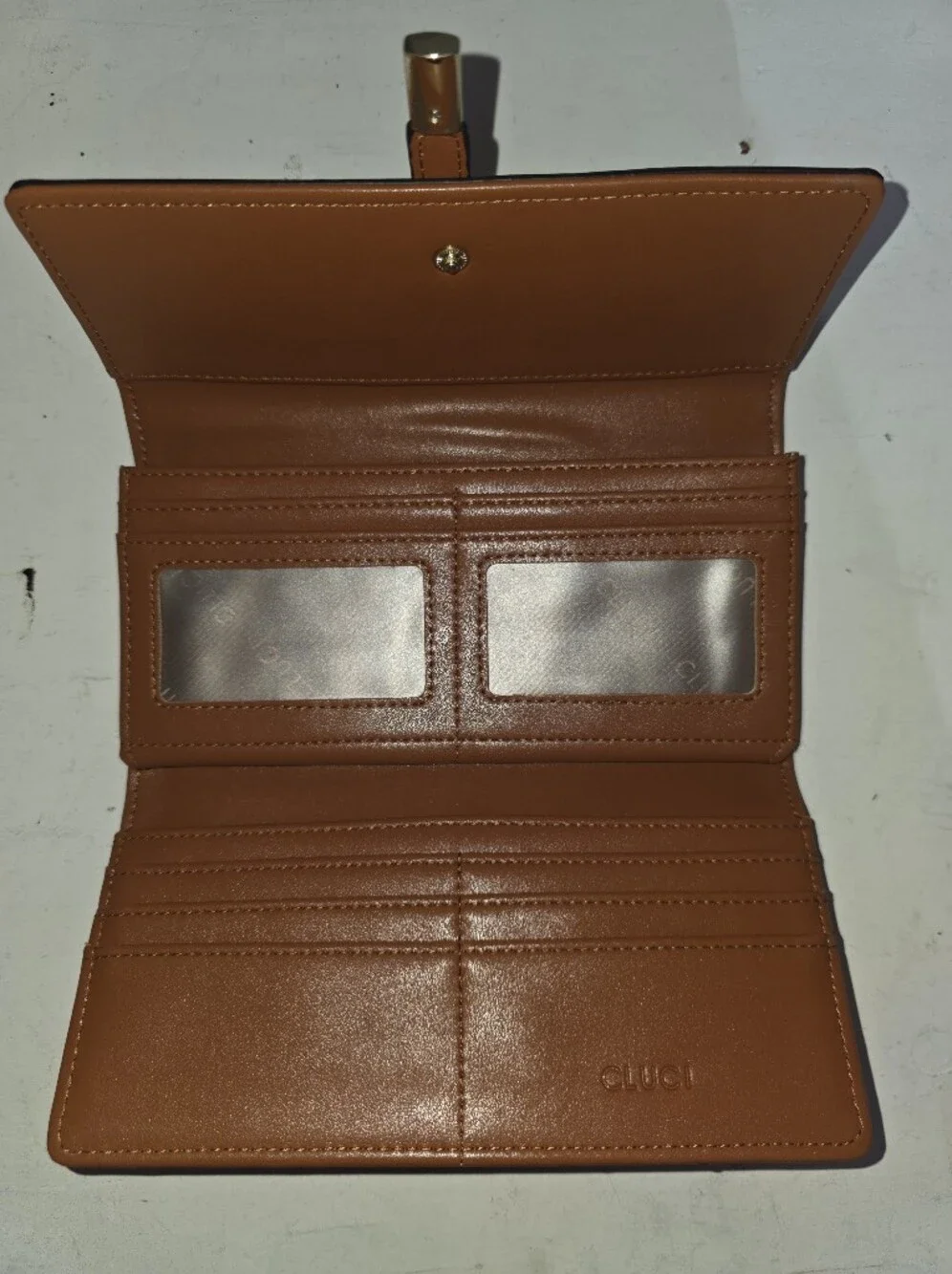 CLUCI Mile Wallet Women’s Slim Tri-Fold Faux Leather Card Holder